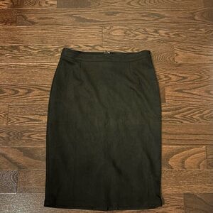 Lulu's Classic Black Suede Pencil Skirt
